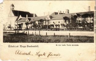 1902 Nagyszeben, Hermannstadt, Sibiu;  M. kir. katolikus Teréz árvaház. Graef Károly kiadása / Catholic orphanage (b)