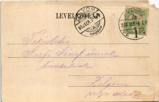 1902 Brassó, Kronstadt, Brasov; Árpád szobor, Millenniumi emlékmű, Bethlen-barlang. Ciurcu könyvkere...