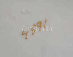 3 db porcelán régebbi konyhai fedeles tároló edény (rizs, cukor, kávé), matricás, jelzés nélkül, for...