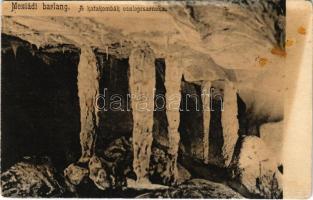 Mézged, Meziad; Pestera Meziad / Meziádi (Mézgedi) cseppkőbarlang, a katakombák oszlopcsarnoka / stalactite cave interior, stalactite formations (Rb)