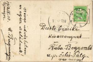 1912 Sárvár, Csényeújmajor, Újmajor; "Üdvözlégy Mária" kápolna, imádkozó asszonyok. photo