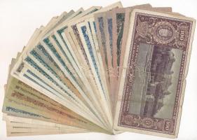 1945-1946. 32db-os vegyes pengő bankjegy tétel T:III,III- szakadások