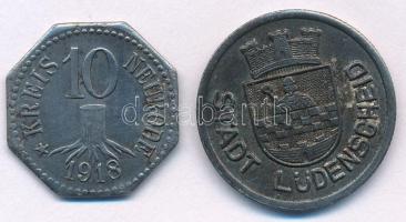 Német Birodalom / Weimar / Neurod (Nowa Ruda, Szilézia) 1918. 10pf Fe + Lüdenscheid 1919. 50pf Fe T:...
