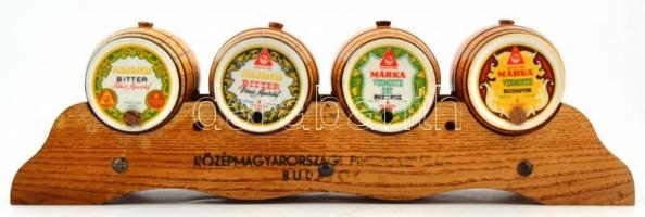 Hollóházi porcelán 4 db, "Promontor Bitter Aperitif","Promontor Vörös Aperitif",...