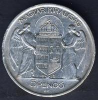 1939. 5P Ag "Horthy balra" T:2- ph