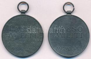 1918. "Sebesültek Érme" cink kitüntetés mellszalag nélkül (2x), peremen "W&A 1918...