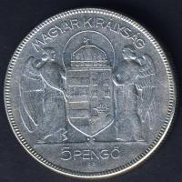 1930. 5P Ag "Horthy jobbra" T:3