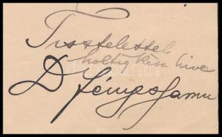1902 Fényes Samu (1863-1937) író, újságíró, filozófus autográf levele Gerő Ödön (1863-1939) műkritik...
