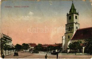 1914 Galgóc, Frasták, Hlohovec; Ferenc József tér, templom / square, church (EK)