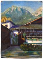 Jelzés nélkül. Alpesi táj. Olaj, karton, 34x25 cm
