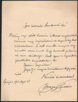 1911, Eperjes, Csengey Gusztáv (1842-1925) evangélikus teológus, tanár, költő. autográf levele, melyben gyenge szemére hivatkozva utasít el egy cikk írásra való felkérést.