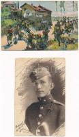 10 db RÉGI katonai motívum képeslap 1910-11918 között / 10 pre-1945 military motive postcards from b...