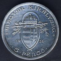 1938. 5P Ag "Szt.István" T:2 apró ph