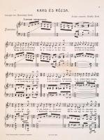 cca 1920 Kard és rózsa. Szövegét írta: Harsányi Zsolt. Zenéjét szerezte: Király Ernő. Bélyegzés a bo...