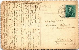 1935 Hetes, Református lelkészlakás, Református templom és iskola, templom belső, Község déli része,...