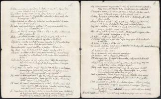 cca 1920 Telekes Béla (1873-1960) Baumgarten-díjas költő, műfordító Hídon c. verses kézirata 19 kézz...