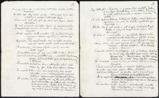 cca 1920 Telekes Béla (1873-1960) Baumgarten-díjas költő, műfordító Hídon c. verses kézirata 19 kézz...