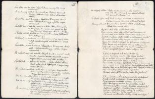 cca 1920 Telekes Béla (1873-1960) Baumgarten-díjas költő, műfordító Hídon c. verses kézirata 19 kézz...