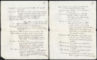 cca 1920 Telekes Béla (1873-1960) Baumgarten-díjas költő, műfordító Hídon c. verses kézirata 19 kézz...