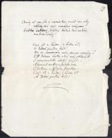 cca 1920 Telekes Béla (1873-1960) Baumgarten-díjas költő, műfordító Hídon c. verses kézirata 19 kézz...