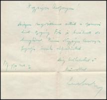 Lux Elek (1884-1941): szobrász autográf kondoleáló levele Gerő Ödön (1863-1939) műkritikus, esztéta ...