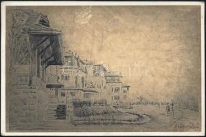 cca 1930 Csánky Dénes (1885-1972) festőművész, a Szépművészeti Múzeum későbbi igazgatója autográf so...