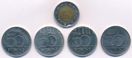 2002. 100Ft "Kossuth" + 2005-2016. 50Ft Cu-Ni emlékkiadások (4xklf) T:2,2-