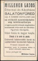 1910 A "Balatontavi Gőzhajózási Részvény-Társaság" illusztrált menetrendje, kihajtható, sz...