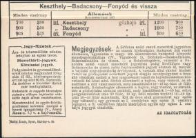 1910 A "Balatontavi Gőzhajózási Részvény-Társaság" illusztrált menetrendje, kihajtható, sz...