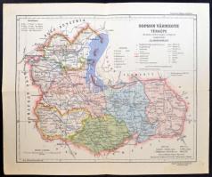 cca 1922 Sopron vármegye térképe, kiadja: Magyar Földrajzi Intézet Rt., 1:350.000, kis szakadással, 27×32 cm