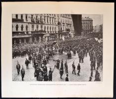 cca 1894 Kossuth Lajos temetése - Halottas kocsi az Erzsébet-körúton, 29,5x37 cm