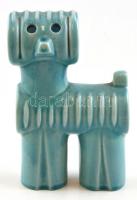 Zsolnay alapmázas csőkutya, jelzés nélkül, mázon hajszálrepedésekkel, m: 17 cm