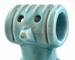 Zsolnay alapmázas csőkutya, jelzés nélkül, mázon hajszálrepedésekkel, m: 17 cm