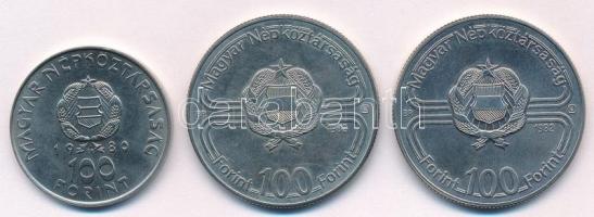1980. 100Ft Ni "Szovjet-magyar közös űrrepülés" + 1982. 100Ft Cu-Ni "Labdarúgó világb...