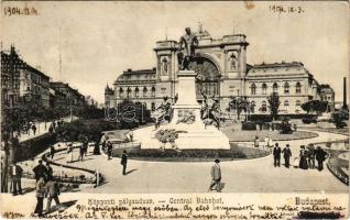 1904 Budapest VII. Központi pályaudvar (Keleti pályaudvar), Baross szobor. Divald Károly 147.