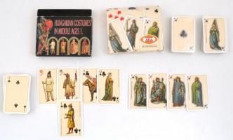 4 pakli francia kártya, történelmi témájú illusztrációval, eredeti dobozában, jó állapotban
