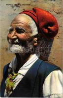 Napoli, Vecchio pescatore / Neapolitan old fisherman, Italian folklore. Ed. C. Cotini