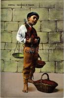 Napoli, Venditore di fragole / Neapolitan strawberry seller boy, Italian folklore. Ed. C. Cotini