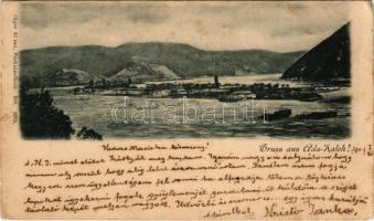 1901 Ada Kaleh, török sziget Orsova alatt. Jäger Alfred kiadása / Turkish island (fa)