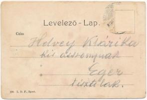 1909 Szatmárnémeti, Szatmár, Satu Mare; Kazinczy utca, zárda, üzlet. L.D.F. 130. / street view, nunn...