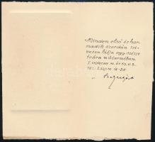 Bajor Ágost (1892-1958): Üdvözlőlap és meghívó rézkarc, tus, papír, jelzett, Képméret 9,5x5,5 cm