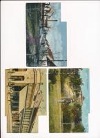 6 db RÉGI történelmi magyar város képeslap, vágottak: Szeged, Pozsony, Balassagyarmat, Losonc, Holic...