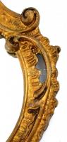 Neobarokk stílusú fa tükör, néhány helyen restaurált. 82x63 cm