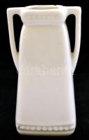 "Mátyás király-szobor - Kolozsvár" díszítésű, jelzetlen porcelán vázácska, matricás és kéz...