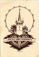 1940 Bánffyhunyad, Huedin; Református templom / Calvinist church, irredenta art s: Fábián Imre (EK)