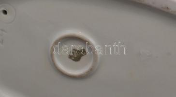 Zsolnay (Sinkó) fehér mázas olvasó kisfiú, jelzett, kis kopásnyomokkal, a feje ragasztott m: 18 cm