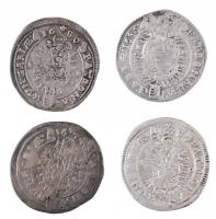 1674K-B 15kr Ag "I. Lipót" + 1678K-B 15kr Ag "I. Lipót" Körmöcbánya + 1680K-B 15...