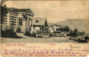 1903 Predeál, Predeal; Granita / Román-magyar határ, sorompó. Ed. Ad. Maier & D. Stern / Romanian-Hungarian border, barrier (EM)