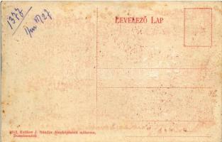 Dunaharaszti, Dunafürdő kabinokkal, strand. Kulikov J. Nándor fényképészeti műterme kiadása 1912. (R...