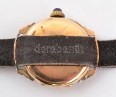 Arany (Au) 18K Resios watch mechanikus női karóra, másodpercmutatós számlappal, bőr szíjjal, az üveg...